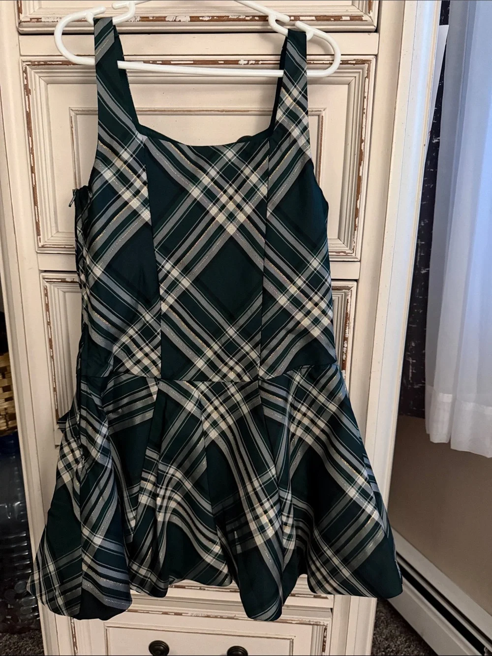 The Children's Place Green Plaid Bow-Trim Party Dress